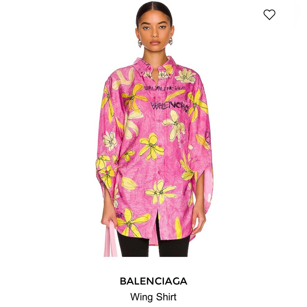 Balenciaga Buttondown Oversized Blouse Size 42 NWT